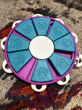 Outward Hound Dog Enrichment Puzzle Feeder - Teal, Purple & White